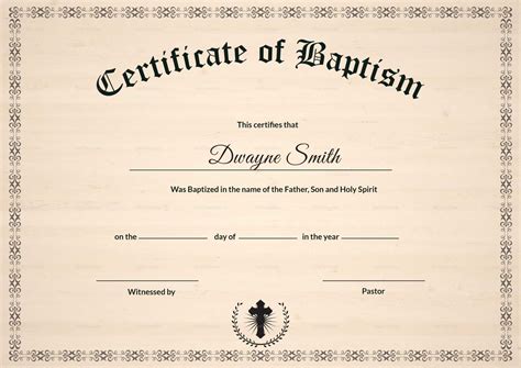 Baptism Certificate Printable