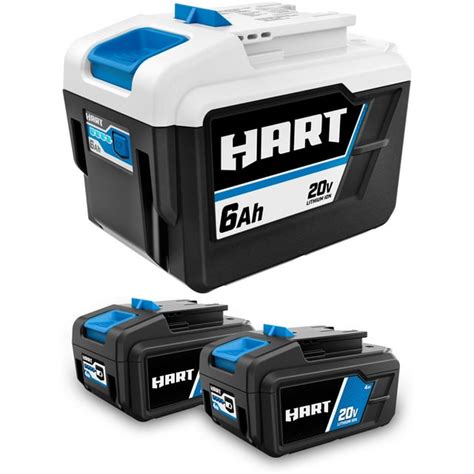 HART 20-Volt Lithium-Ion 6.0Ah Battery and 2-Pack 4.0Ah Battery ...