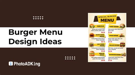 Burger Menu Design Ideas, Examples, and Samples