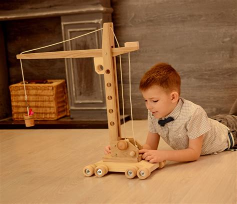 Kids toy wooden crane Montessori organic toy for boys & girls | Etsy ...