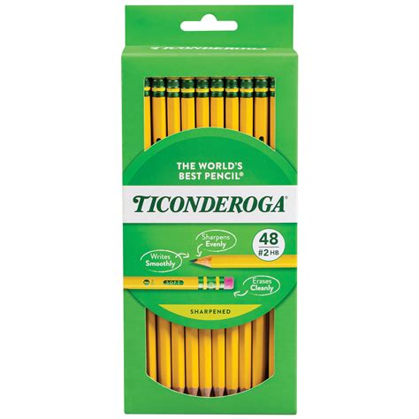 Ticonderoga Premium Wood Pencils, Sharpened #2 Lead, Yellow, 48 Count ...