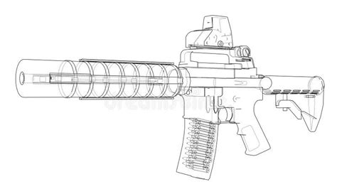 Machinegun Blueprint Stock Illustrations – 86 Machinegun Blueprint ...