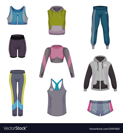 Gym clothing or athletic apparel with sports Vector Image