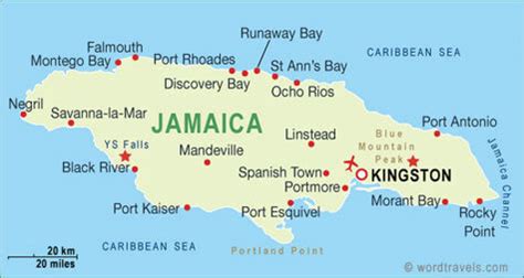 Jamaica Major Cities Map