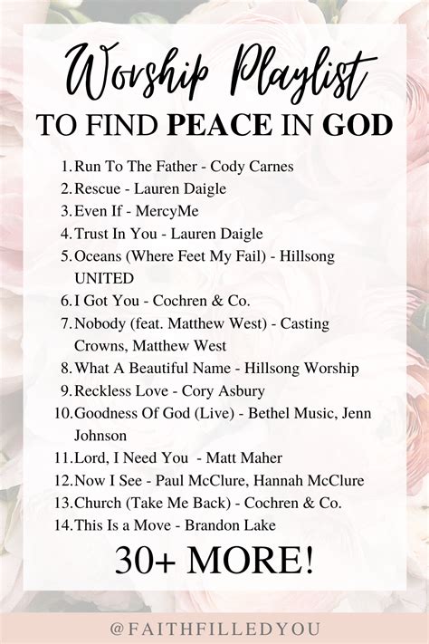 My Worship Playlist To Find Peace in God | Christian song lyrics ...