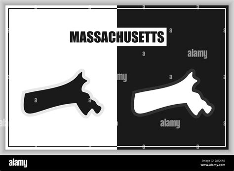 Flat style map of State of Massachusetts, USA. Massachusetts outline ...