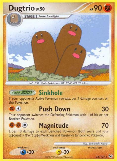 Dugtrio (pl1-24) - Pokémon Card Database - PokemonCard