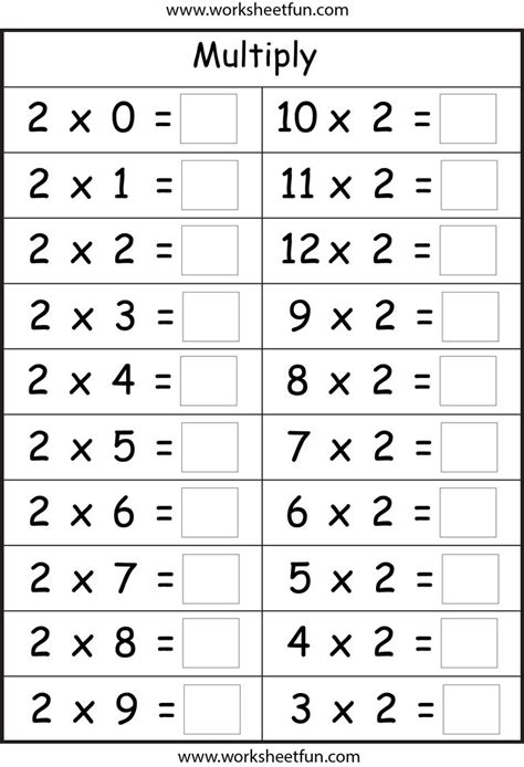 Printable multiplication worksheets, Kindergarten math worksheets ...