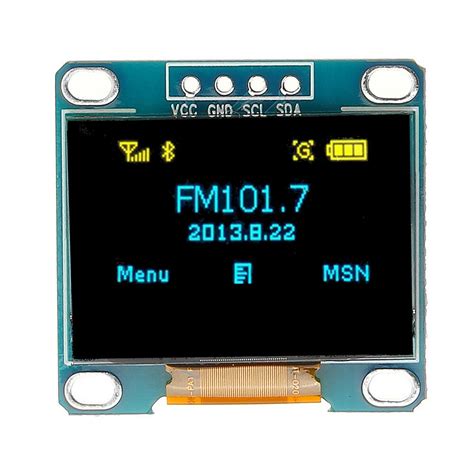 0.96 Inch 4Pin Blue Yellow IIC I2C OLED Display Module Arduino ...