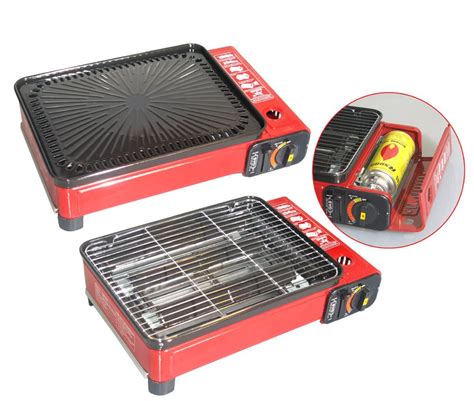 PORTABLE GAS Camping BBQ Gas Grill Barbecue with Griddle and ...