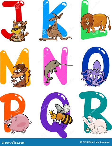 Cartoon Alphabet With Animals Vector Illustration | CartoonDealer.com ...