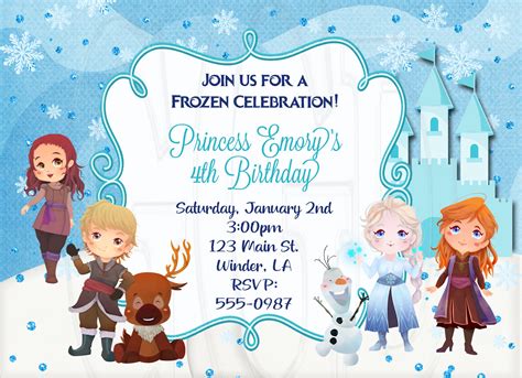 Frozen 2 Birthday Invitation Frozen 2 party Frozen Ice | Etsy