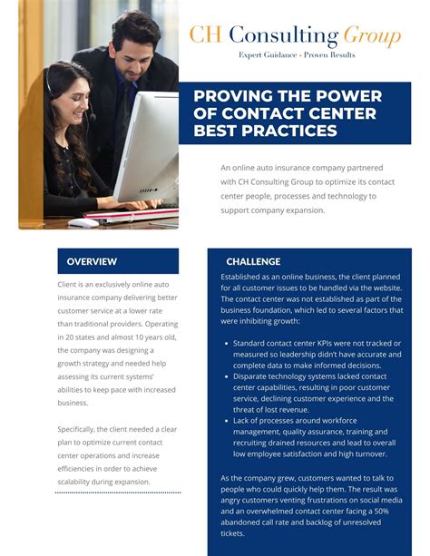 Proving the Power of Contact Center Best Practices – CH Consulting Group