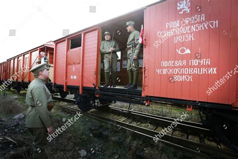 ENTHUSIASTS DRESSED WWI CZECHOSLOVAK LEGION UNIFORM Editorial Stock ...