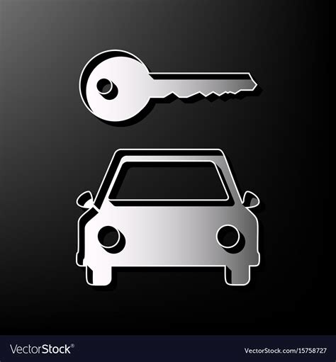 Car key simplistic sign gray 3d printed Royalty Free Vector