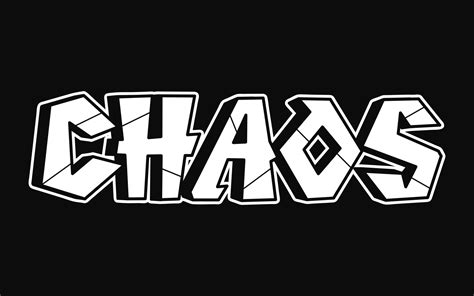 Chaos word graffiti style letters.Vector hand drawn doodle cartoon logo ...