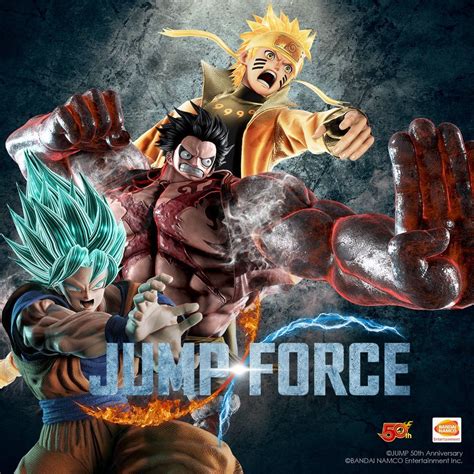 Jump Force New Poster, featuring Super Saiyan Blue Goku; Luffy (Gear 4 ...