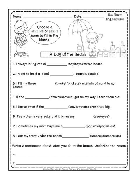 Plural And Singular Possessive Nouns Worksheets