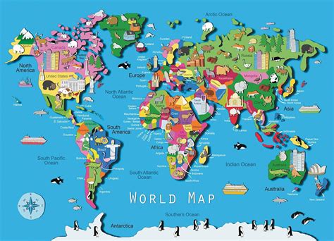 Ravensburger World Map Puzzle (60-Piece), Jigsaw Puzzles - Amazon Canada