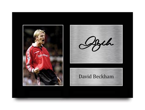 David Beckham Signed A4 Framed Printed Autograph Man United Print Gift ...