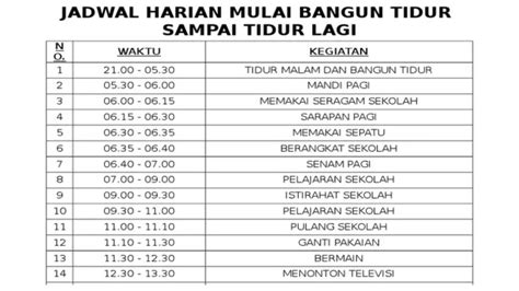 7 Contoh Jadwal Kegiatan Sehari hari yang Kreatif dan Menarik