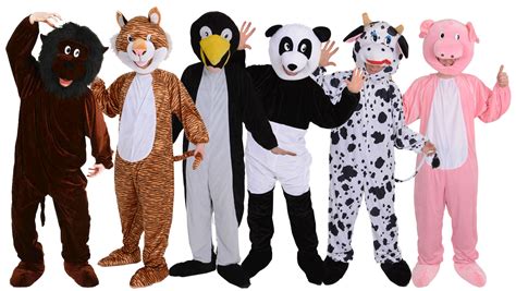 Deluxe Mini Mascot Animal Costumes Jungle Zoo Farmland Unisex Fancy ...