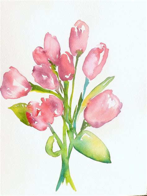 Tulip Watercolor Painting of Tulips Tulips Flowers Floral - Etsy ...