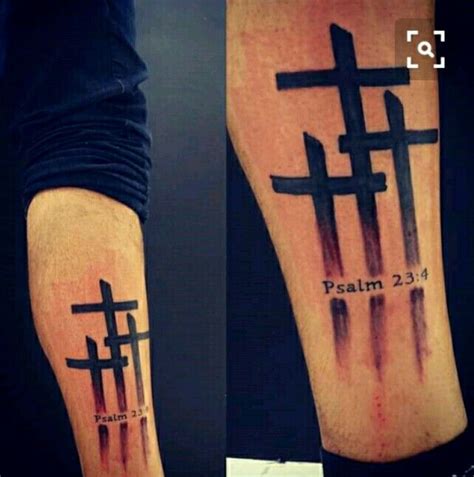 Cross calvary tattoo Jesus Tattoo, John Tattoo, Faith Tattoo, Psalm 23 ...