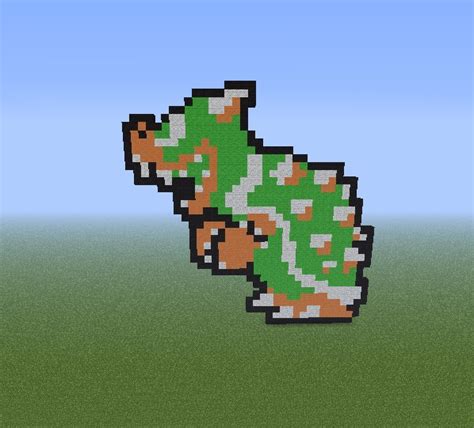 Bowser pixel art Minecraft Map