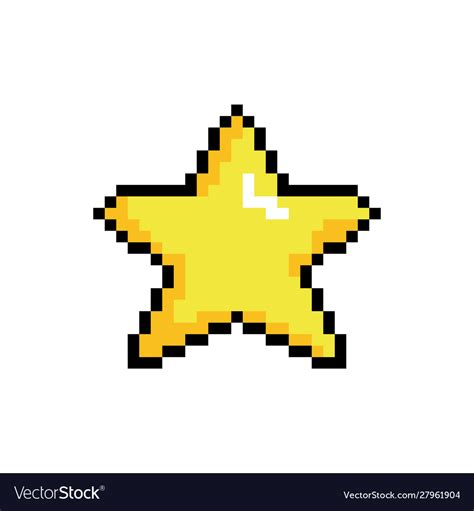 Star 8 bits pixelated style icon Royalty Free Vector Image