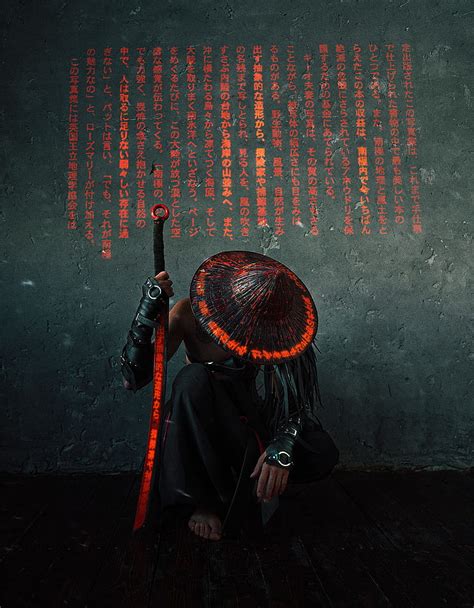 HD wallpaper: samurai, cyber, warrior, symbols, Japan, sword ...