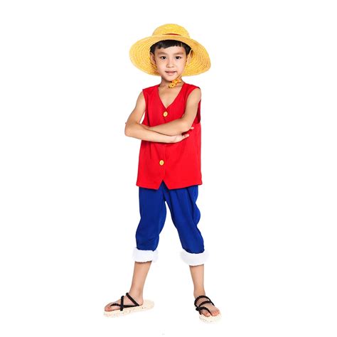 Brdwn One Piece Children's Monkey D Luffy Cosplay Costume 1st ...