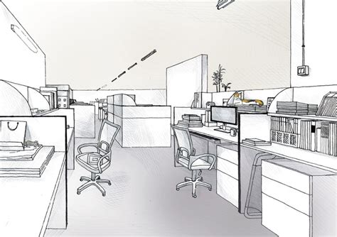 42 Sketches, Drawings and Diagrams of Desks and Architecture Workspaces ...