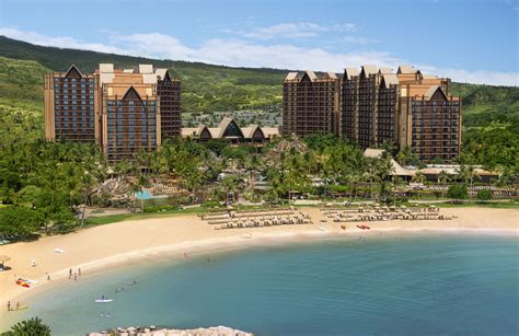 Aulani Resort sits on 21 oceanfront acres, nestled between verdant ...