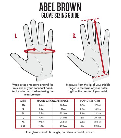 Glove Sizing Guide - Leather Motorcycle Gloves | Abel Brown