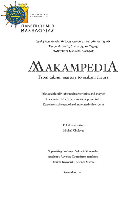 (PDF) Makampedia: From taksim mastery to makam theory | Michalis ...