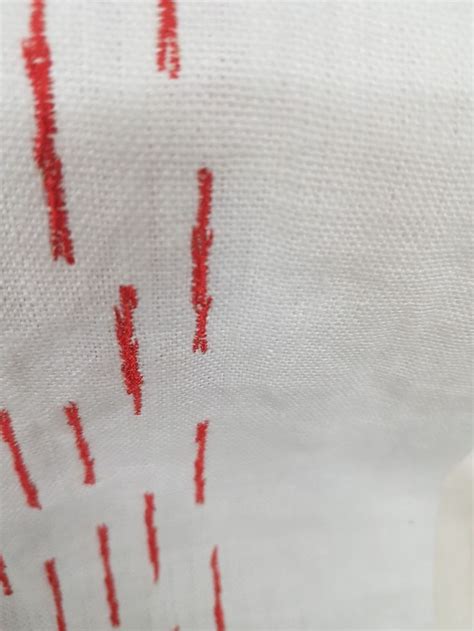 Red stitches | Fabric, Curtain fabric, Stitch