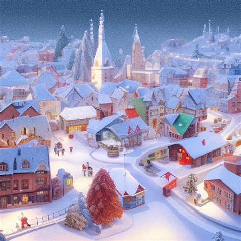 bitfloorsghost: snowy town christmas