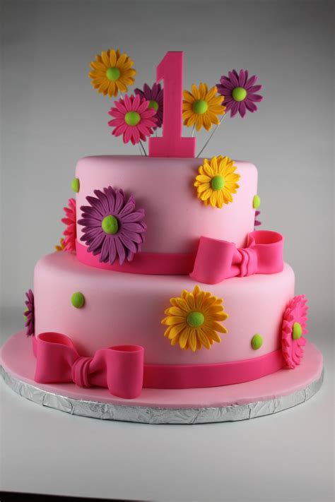 Girly First Birthday Cake - CakeCentral.com