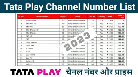 Tata Sky Channel List 2023 | Tata Sky Channel Number List with Price ...