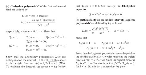 Solved (a) Chebyshev polynomials of the first and second | Chegg.com