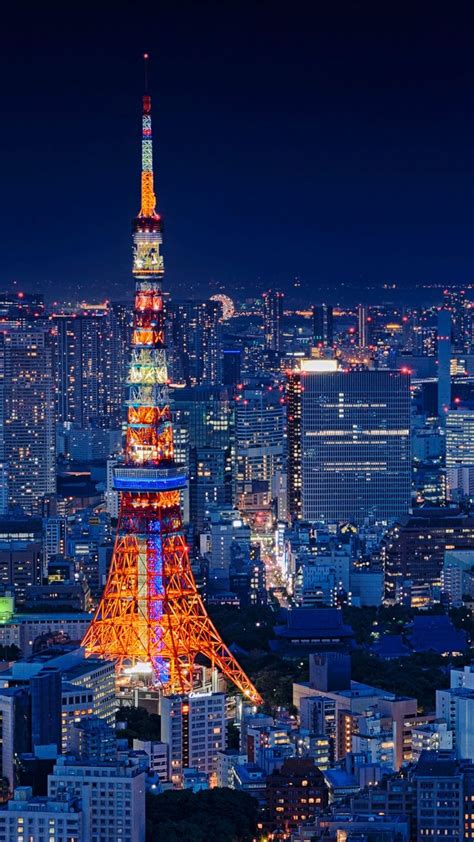 Tokyo Tower Japan Night Cityscape 4K Ultra HD Mobile Wallpaper | Tokyo ...