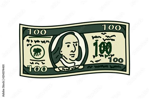 Cartoon 100 dollar bill Stock Vector | Adobe Stock