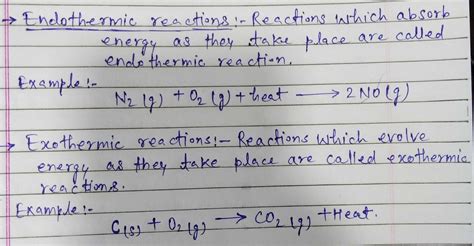 Endothermic And Exothermic Reaction Examples