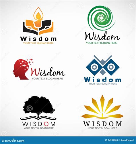 Wisdom and Knowledge Logo Vector Set Design Stock Illustration ...