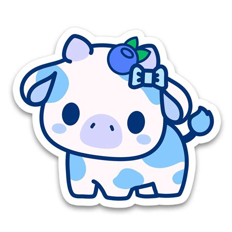 Blueberry Cow Sticker Sticker By Stackstickers00 | ubicaciondepersonas ...