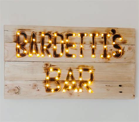 Custom Personalised Light up Bar Sign Home Bar Pallet Wood - Etsy