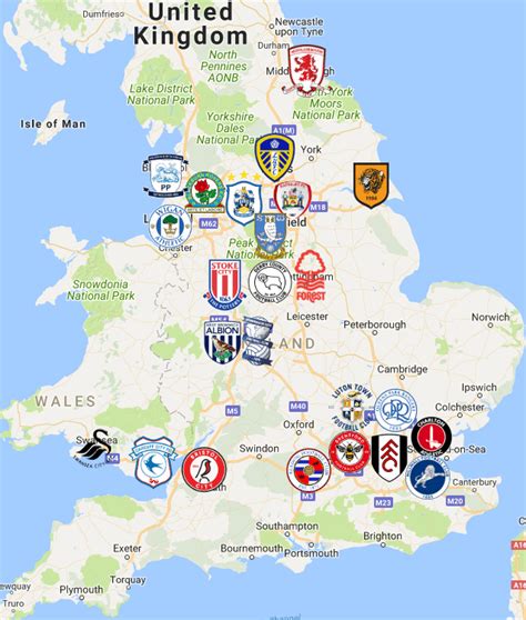 EFL Championship Map | Clubs | Logos - Sport League Maps | England ...