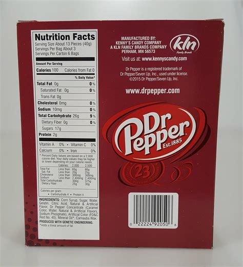 Dr Pepper Bottle Nutrition Facts - Nutrition Pics