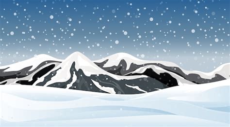 Free Vector | Scene with snowing in the field